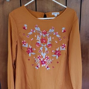 Mustard Embroidered Blouse